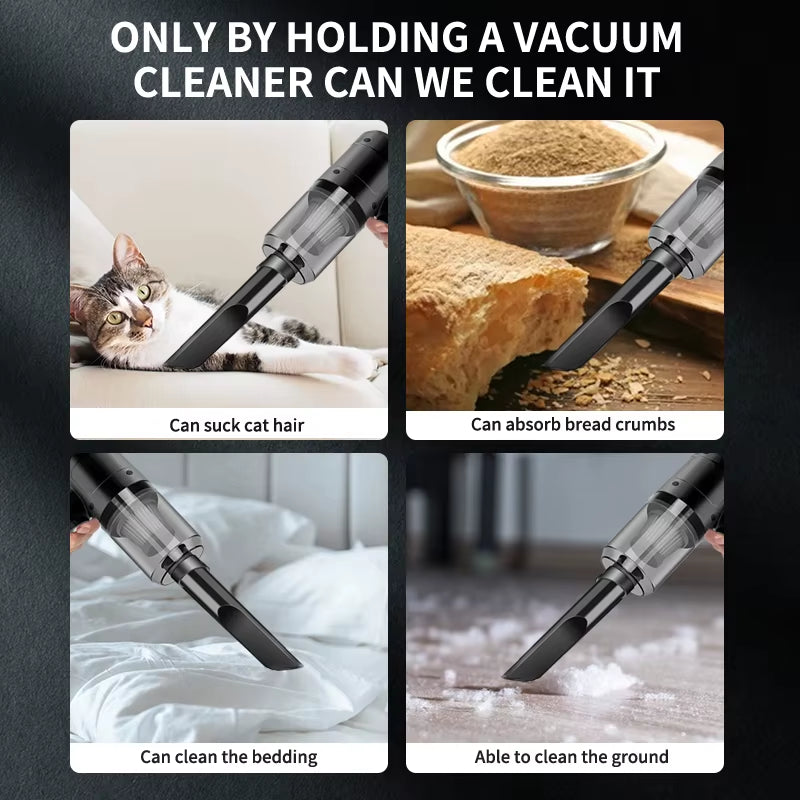 Handheld Car Vacuum Cleaner, 15000PA Portable Cordless, Dual Use of Blowing and Suctionmulti-Nozzles, for Car, Home, Pet, Office