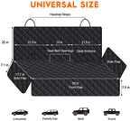 Dog Car Seat Cover, Back Seat Cover for Dogs Pet Car Seat Protector Waterproof Rear Seat Cover Durable Car Seat Cover, Fits Middle Armrest for Most Cars Suvs Trucks (53” Width)- Black