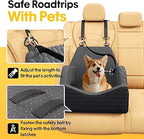Elevated Pet Booster Seat for Car – Travel Bed with Adjustable Straps for Small Dogs