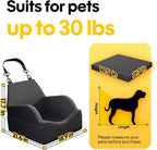 Elevated Pet Booster Seat for Car – Travel Bed with Adjustable Straps for Small Dogs