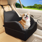 Elevated Pet Booster Seat for Car – Travel Bed with Adjustable Straps for Small Dogs
