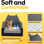 Elevated Pet Booster Seat for Car – Travel Bed with Adjustable Straps for Small Dogs